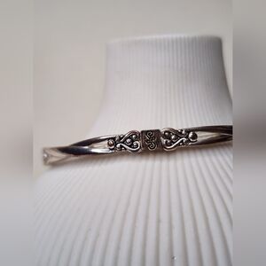 Silver Tone Filigree Segmented Link Bracelet